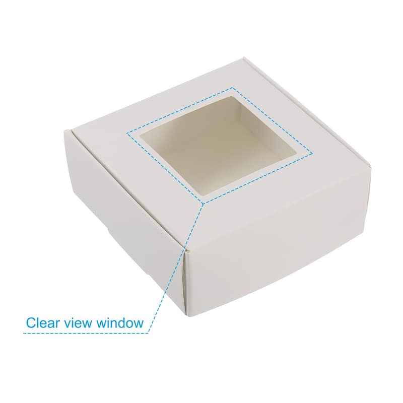 3.5"x3.5"x1.5" Paper Soap Box with Window, 30 Pack Soap Boxes Square, White