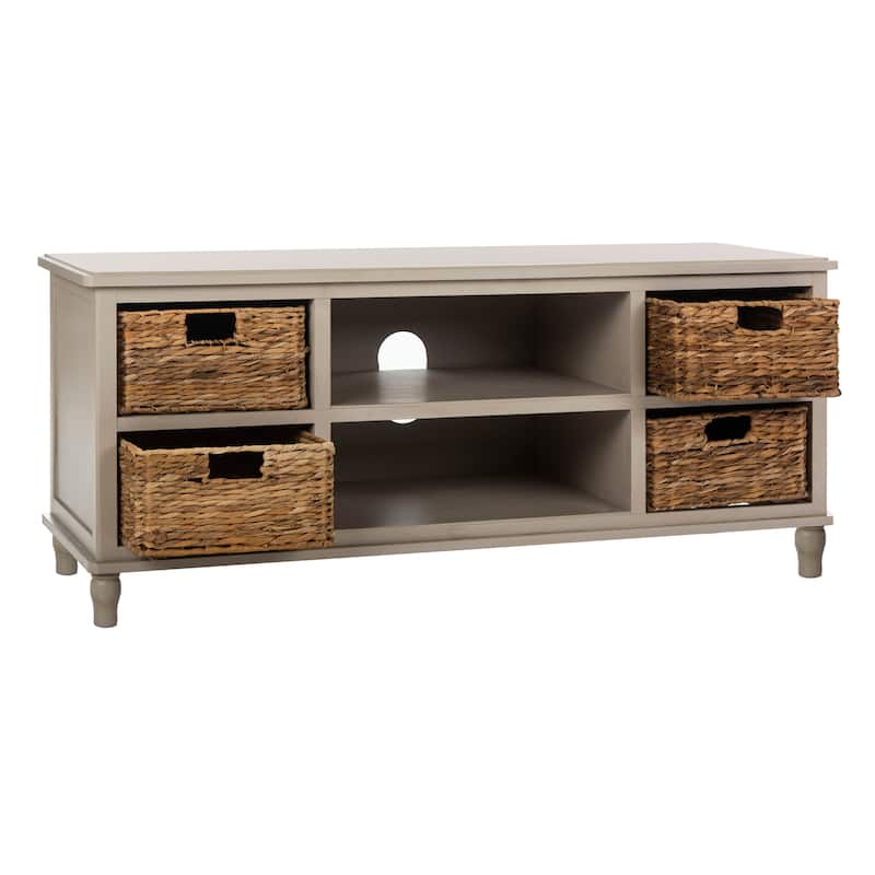 SAFAVIEH Rooney Vintage Grey 4-Drawer Storage 20" Entertainment Console - 47.2" x 15.7" x 20.1"