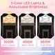 preview thumbnail 10 of 18, Kid Vanity Table Stool Set with Tri-Folding Mirror and 3-Color LED Lights - 27.5" x 13.5" x 40.5"