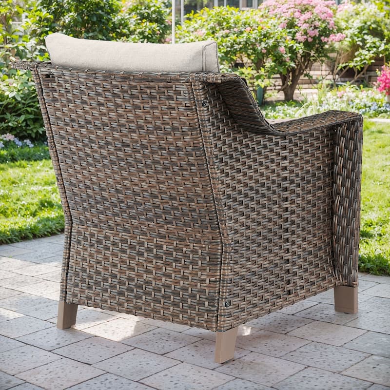 Gymojoy Outdoor Wicker Patio Chairs Set of 2 with Cushions