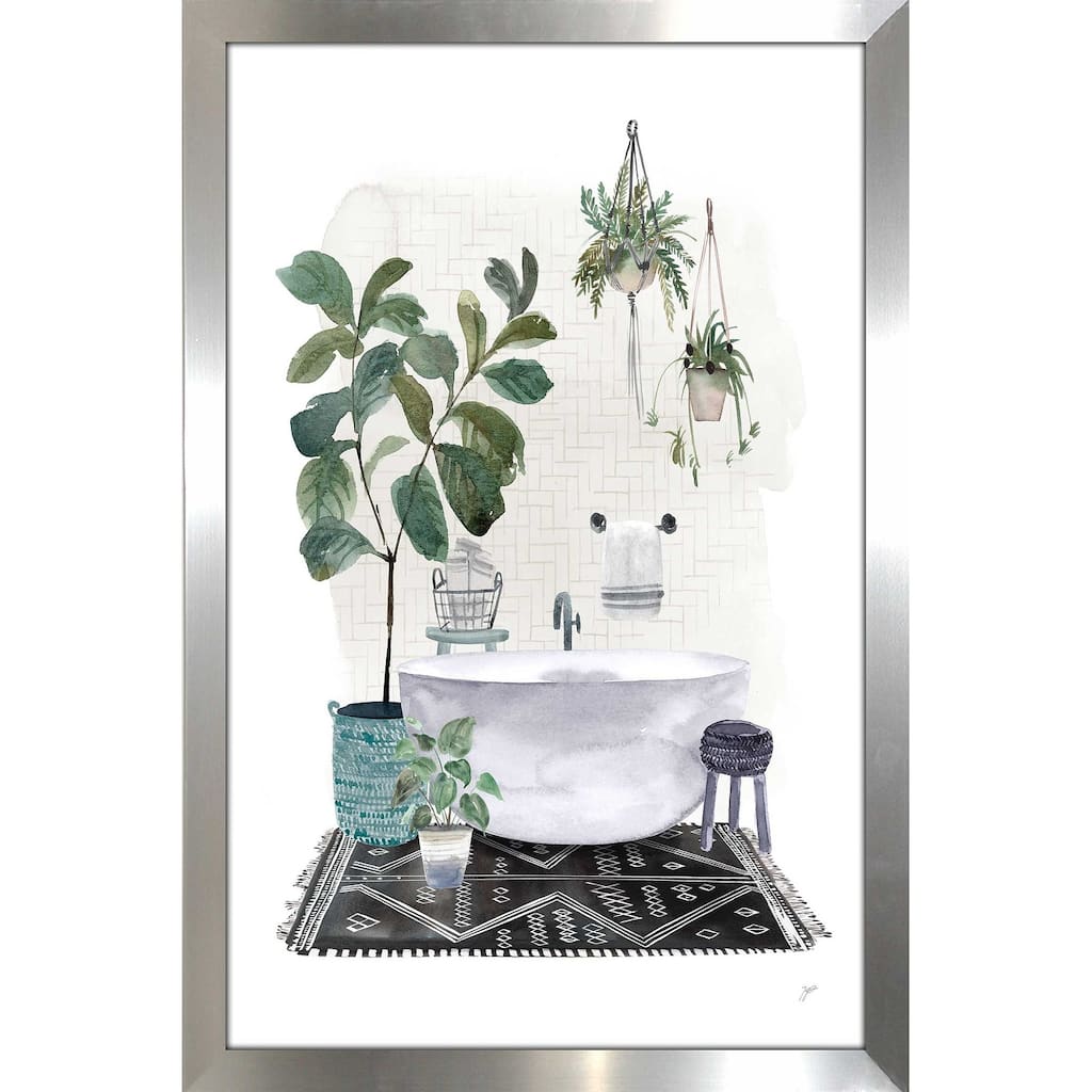 "Courtyard Bath No Cat Neutral (Vertical)" Print on Acrylic