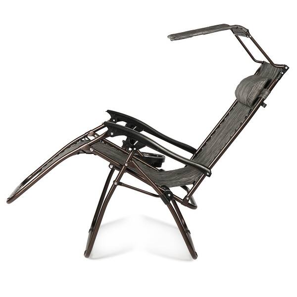 Shop Black Friday Deals On Belleze Zero Gravity Chair Bungee Suspension Shade Block Folding Chair Folding Chair Canopy Patio Grey Uv Overstock 16920304