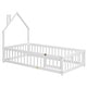 preview thumbnail 61 of 109, Twin/Full Montessori Toddler Floor Bed Frame, Modern House-Shaped Bed Frame with Fence and Full-Length Guardrails for Girls Boys