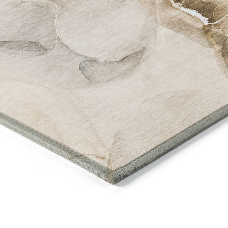 Machine Washable Indoor/ Outdoor Abstract Chantille Rug