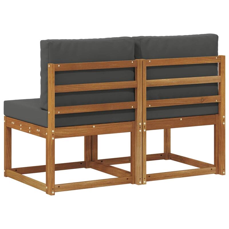 vidaXL 2 Piece Outdoor Middle Sofa Solid Acacia Wood