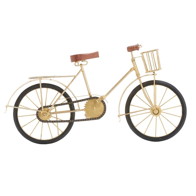 Gold Iron Vintage Sculpture Transportation 11 x 19 x 3