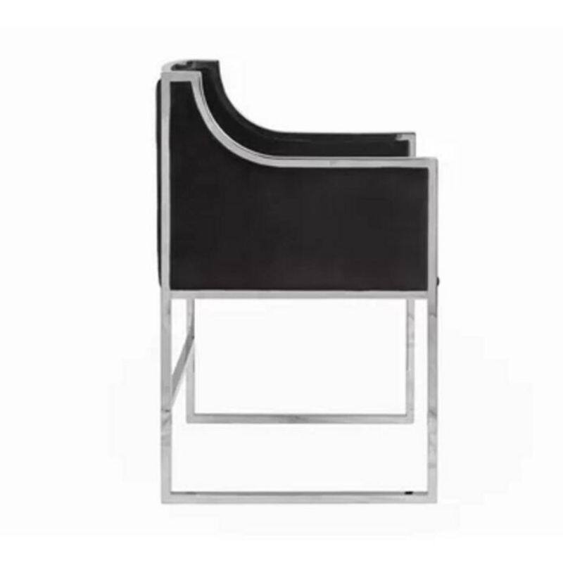 Bella Dining Chair - Black/Chrome - Single - Short