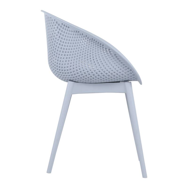 2-Pack Modern Lounge Chairs - Indoor/Outdoor All-Weather PP Plastic, Lightweight & Stackable