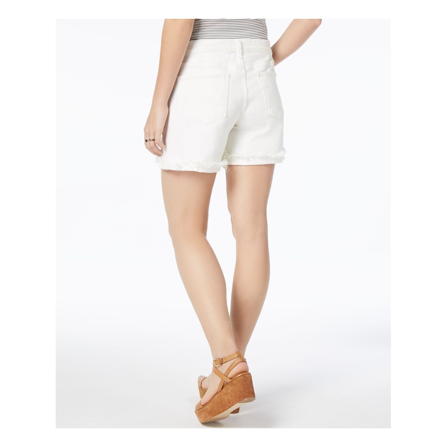 womens white ripped shorts