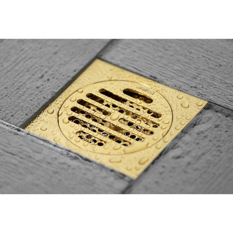 Watercourse Symmetric 4" Square Grid Shower Drain