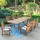 preview thumbnail 28 of 39, MAISON ARTS Outdoor 7/9-Piece Solid Acacia Wood Dining Set, Expandable Dining Table and 6/8 Wood Dining Chairs
