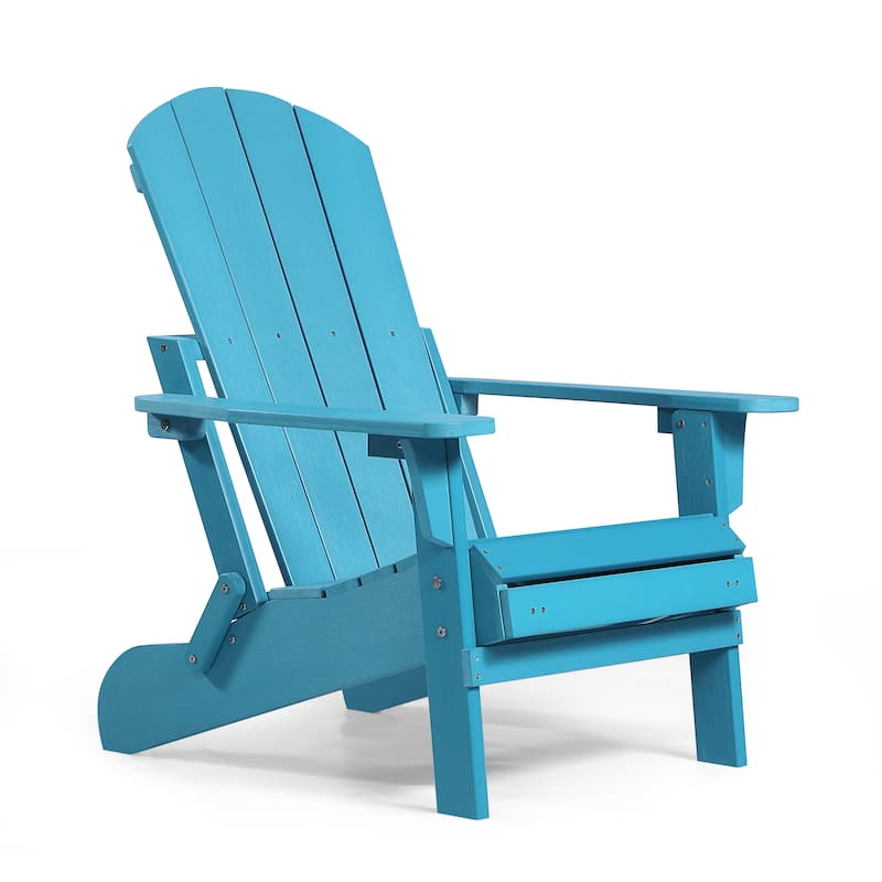 Hurley Folding Poly Adirondack Chair with Pull-out Ottoman (Set of 2)
