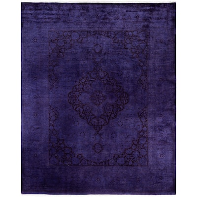 Overdyed One-of-a-Kind Hand-Knotted Area Rug - Purple - 8' 2" x 10' 4"
