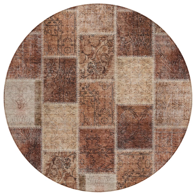 HomeRoots Patchwork Transitional Rectangle Outdoor Rug