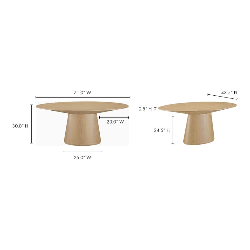 Aurelle Home Modern Pedestal Kitchen Dining Table