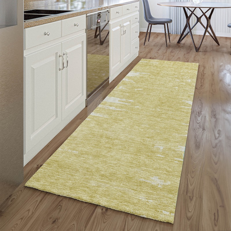 Premium Washable Super Soft Abstract Tear Mayfield Rug - Gold - 2' 3" x 7' 6" - Runner