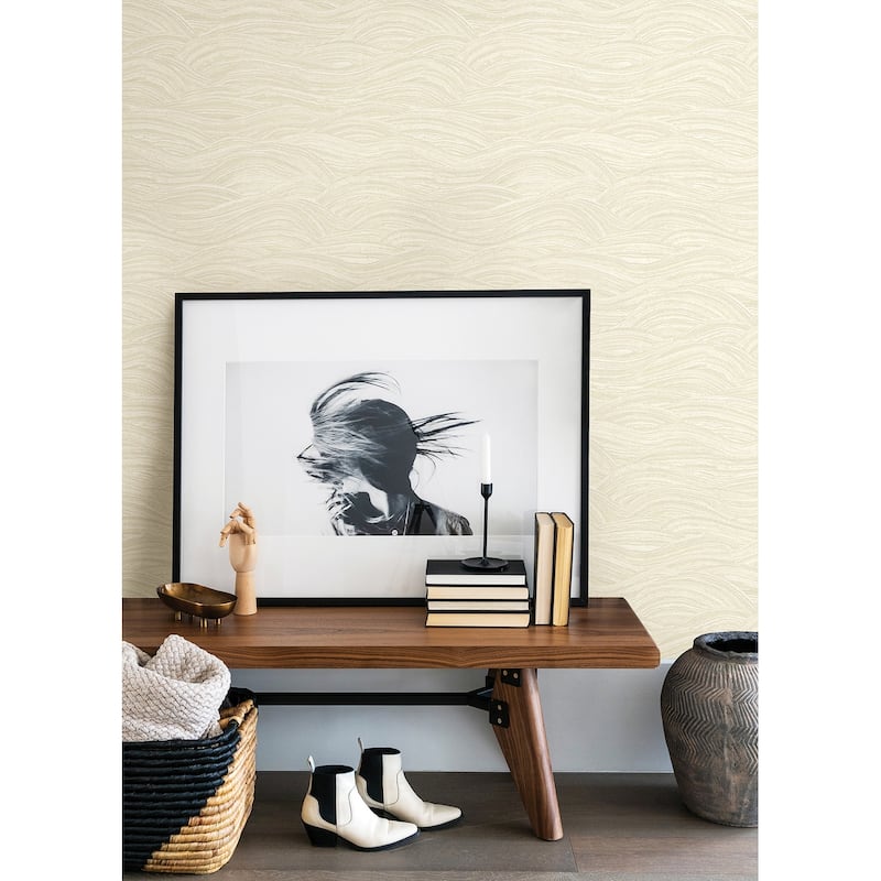A-Street Prints Leith Cream Zen Waves Wallpaper