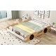 preview thumbnail 4 of 6, Natural Full Size Racing Car Platform Bed with Adjustable Gear