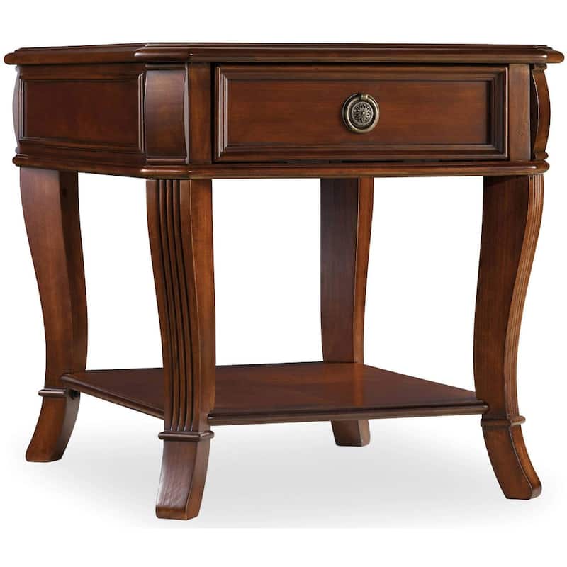 Hooker Furniture Brookhaven 28" Wide Traditional Living Room End Table - Medium Cherry