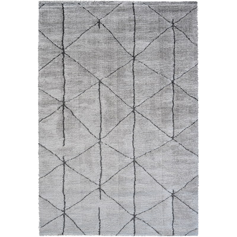 Nina Rowan Gray, Mushroom, and Charcoal Recycled Polyester Area Rug - 9' x 12'
