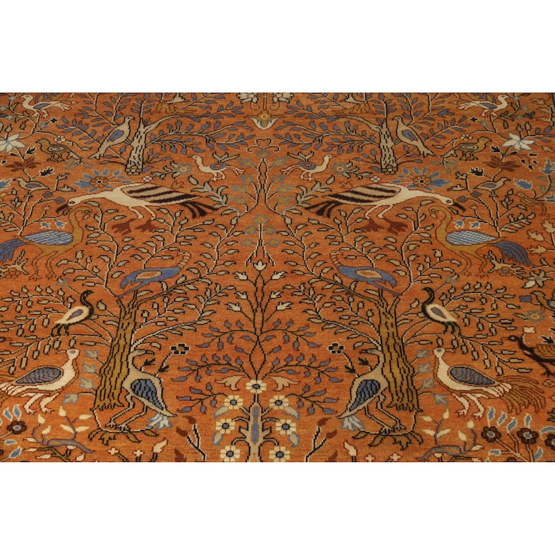 Animals Ziegler Oriental Large Rug Handmade Wool Carpet - 9'10" x 13'9"