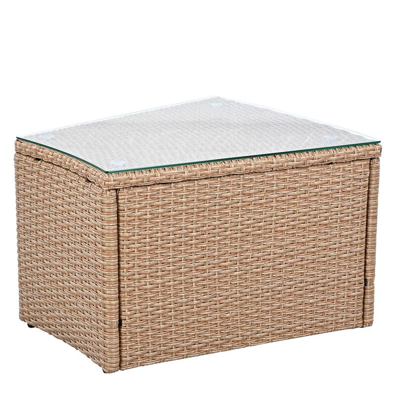 10-Piece Outdoor Sectional Half Round Patio Rattan Sofa Set, PE Wicker Conversation Furniture Set for Free Combination