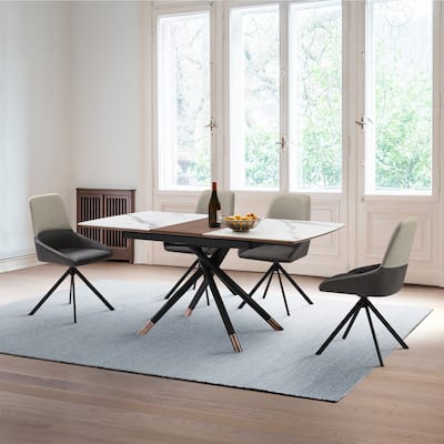 Alora Maverick Extendable 5 Piece Dining Set with Swivel Chairs