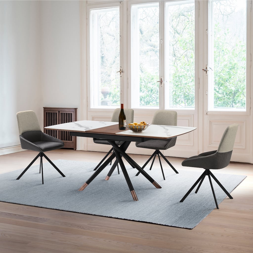 Alora Maverick Extendable 5 Piece Dining Set with Swivel Chairs