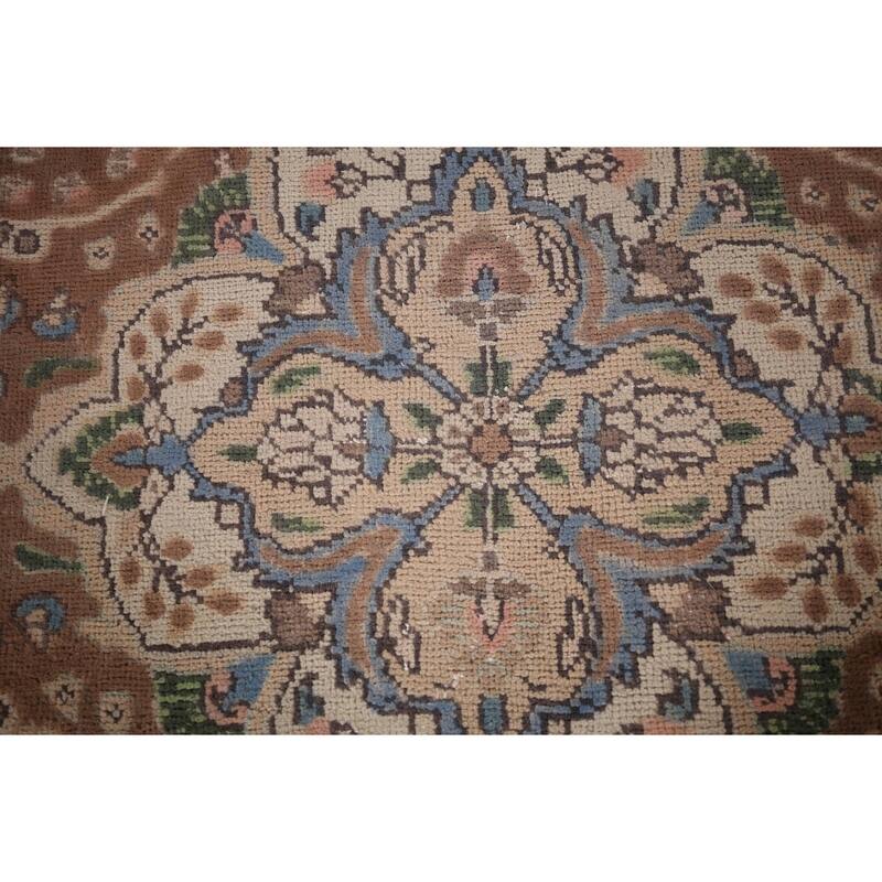 Oriental Tabriz Persian Vintage Area Rug Hand-Knotted Wool Carpet - 8'7"x 11'5"