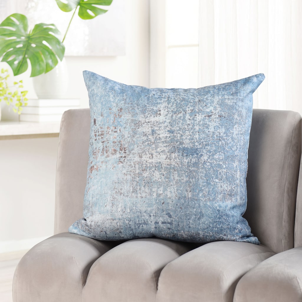 StyleCraft Norman Wyatt Home - Distressed Blues - Designer Down Filled Pillow