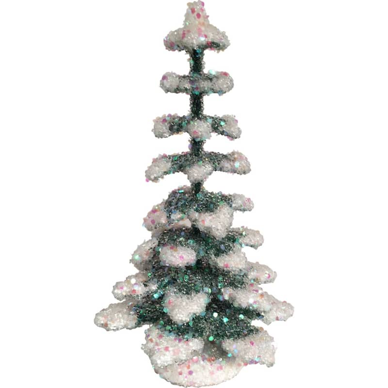 4.75" Glittered Christmas Tree Schaller Paper Mache
