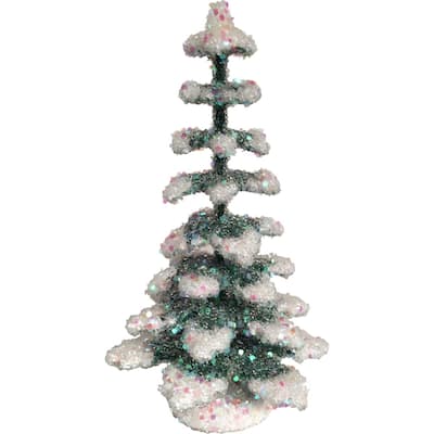 4.75" Glittered Christmas Tree Schaller Paper Mache