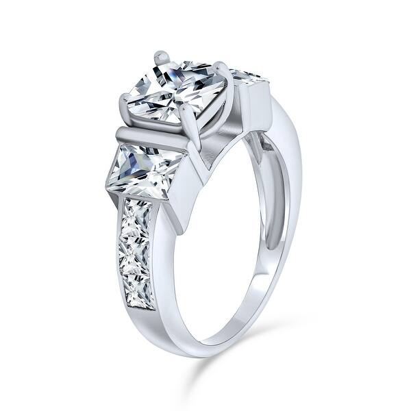 Princess Cut Square Clear CZ Solitaire Ring .925 Sterling Silver Band Sizes 5-9 Princess Cut Square Clear CZ Solitaire Ring .925 Sterling Silver Band Sizes 5-9