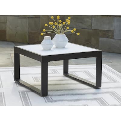 Signature Design by Ashley Beachloft Black/Gray Outdoor Coffee Table - 30"W x 30"D x 18"H
