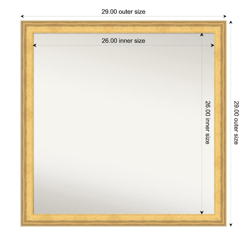 Owen Gold Non-Beveled Wood Framed Bathroom Vanity Wall Mirror - Owen Gold - 29 x 29 in