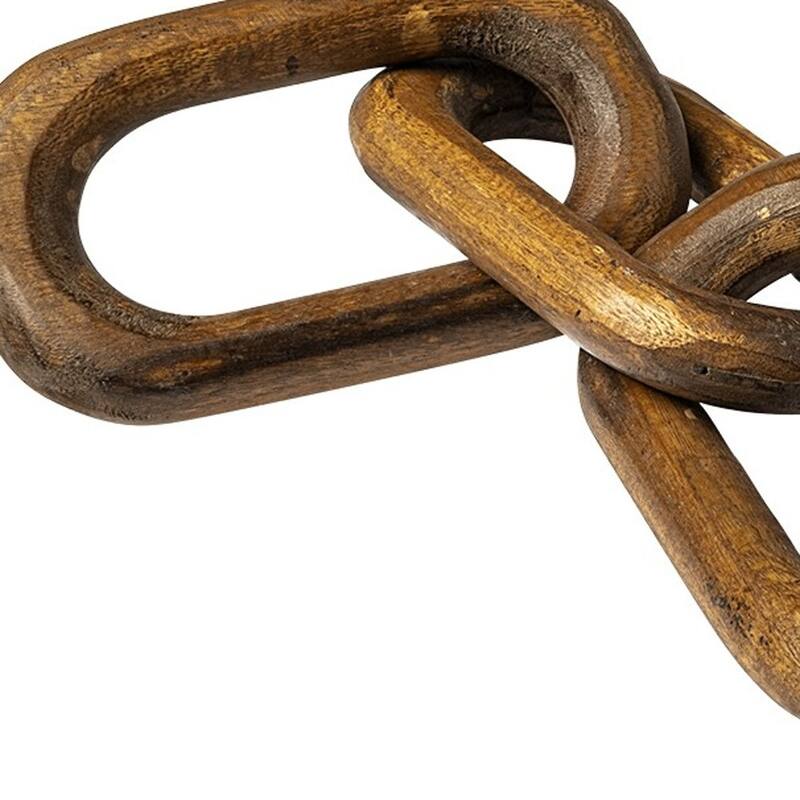 HomeRoots Brown Wooden Chain Link Decor Piece - 5' X '5' X '29