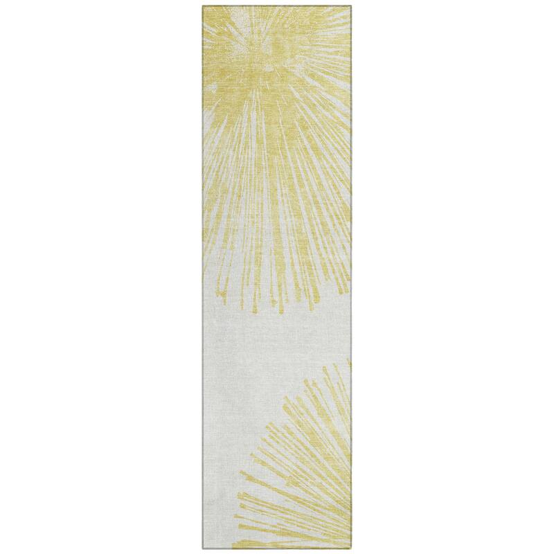 Machine Washable Indoor/ Outdoor Chantille Contemporary Burst Rug