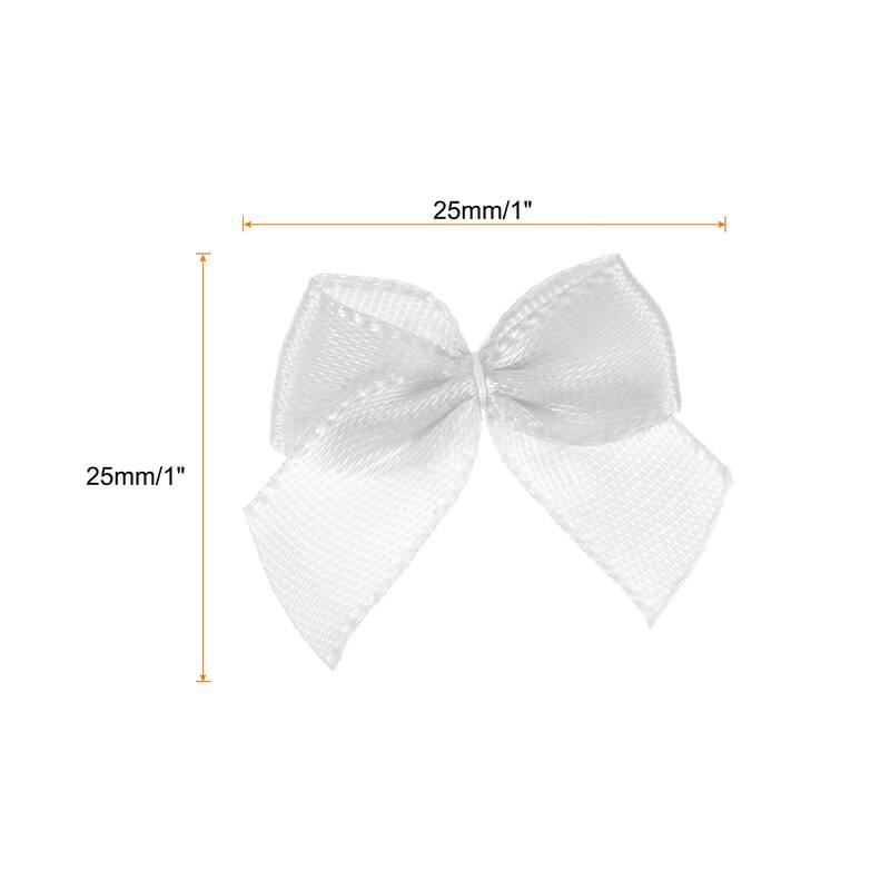 60Pcs Mini Ribbon Bow 1" Mini Fabric Satin Ribbon Flower Bows Craft