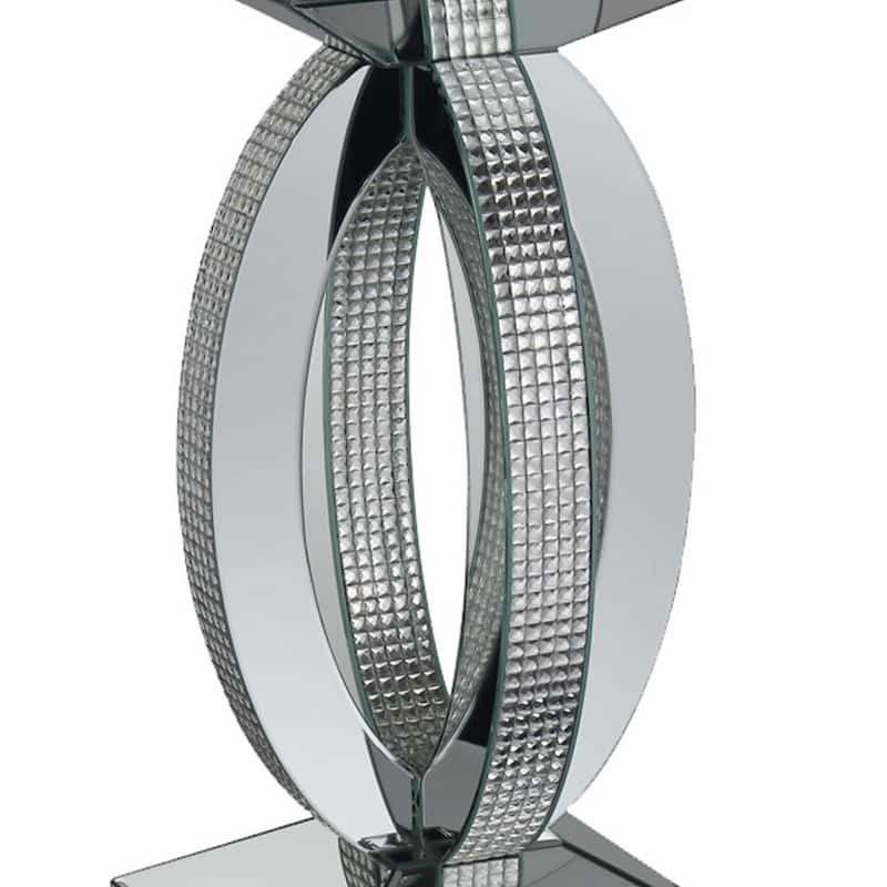 12.25 in. Silver Square Wood End Table, Sturdy Build End Side Table for Living Rooms
