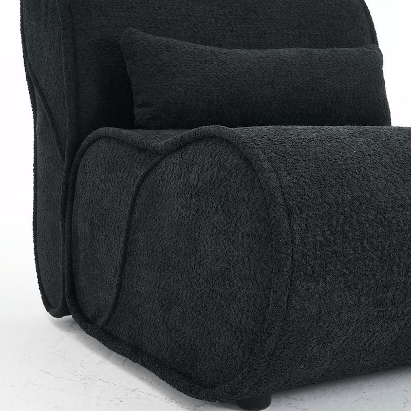 Soft Velvet Recliner Chair - Comfortable Lounge Chair with Waist Padding