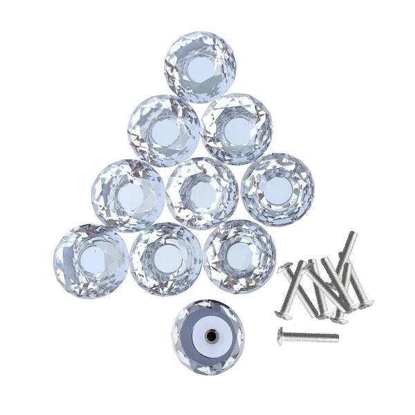 slide 7 of 10, Glass Cabinet Knobs Diamond Shape 1.18 x 1.18 x 1.18" 10 Pcs Per Pack Mushroom Cabinet Pulls and Knobs Renovators Supply Clear