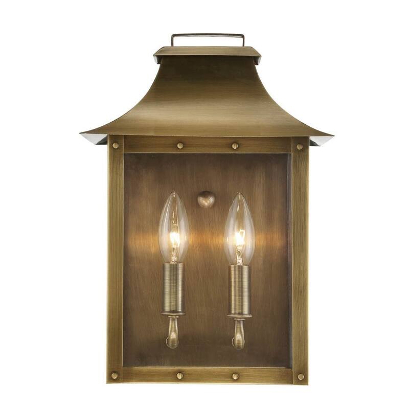 Traditional 2-Light Pocket Wall Lamp with Antique Lantern Design
