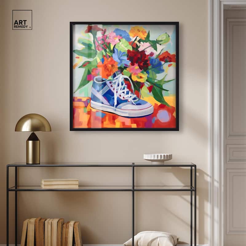 Colorful Sneaker Bouquet Shadowbox by Art Remedy
