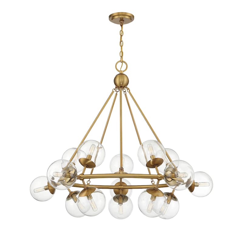 Orion 15-Light Chandelier in Warm Brass