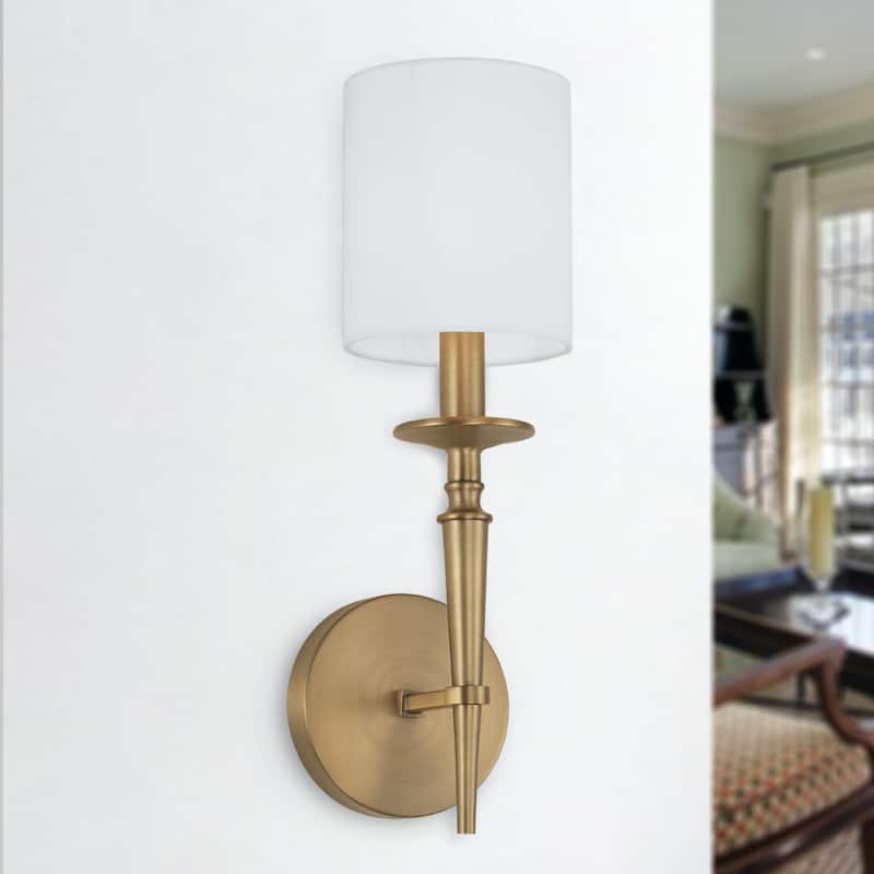 Abbie 1-light 5-inch Wall Sconce w/ White Fabric Shade