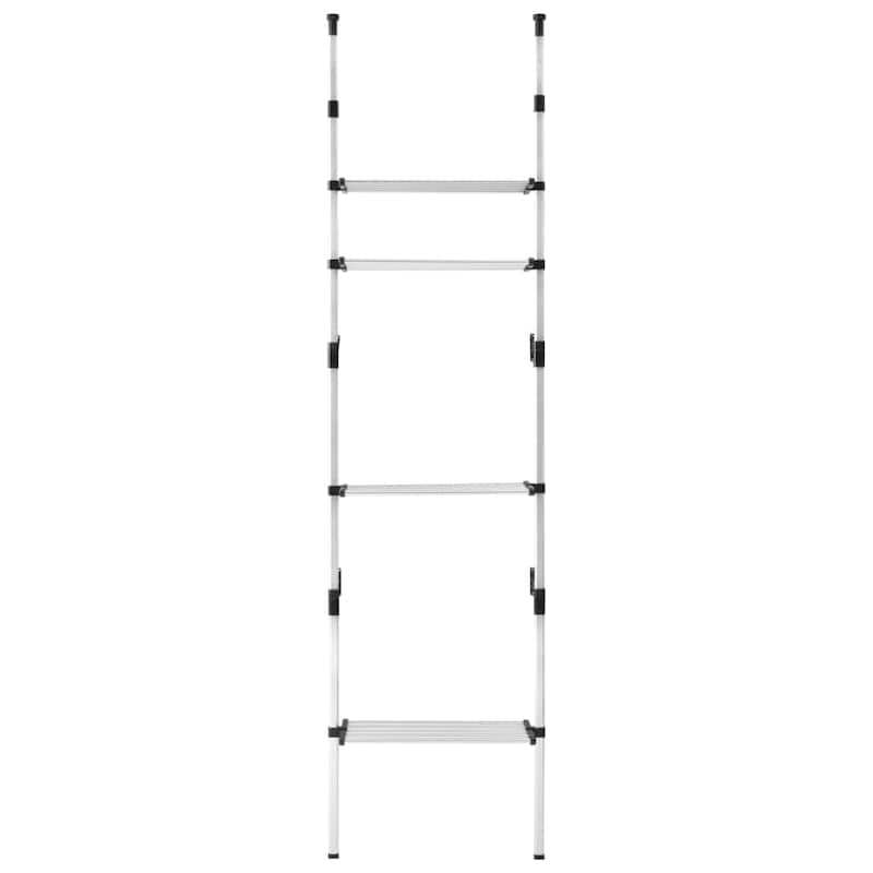 vidaXL Telescopic Wardrobe System with Shelves Aluminum - 27.6" x 15.7" x 98.4"-118.1"