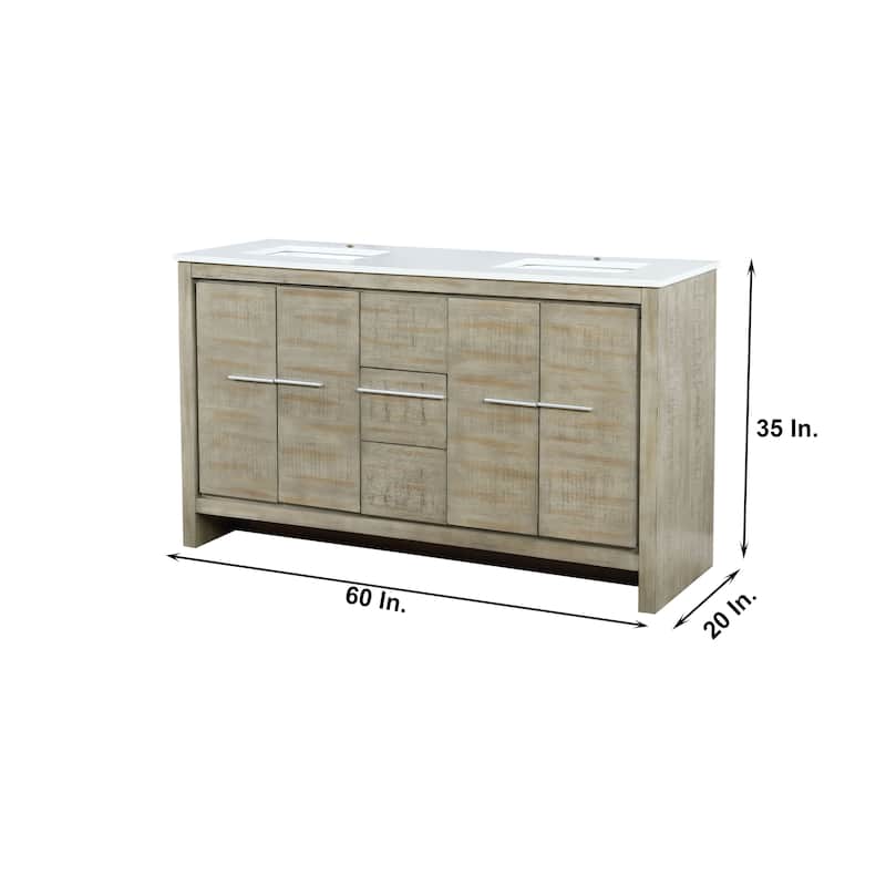 Lafarre 30 in W x 20 in D Rustic Acacia Bath Vanity and White Quartz Top