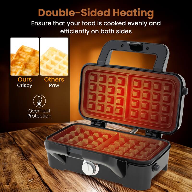 Costway 3 in 1 Waffle Iron Panini Press Grill and Sandwich Maker Set - See Details