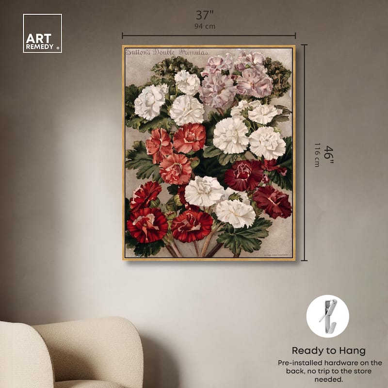 Flowered Primulas Canvas by Art Remedy