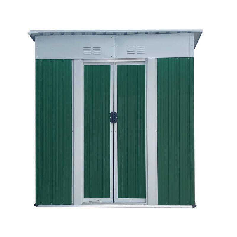 5X3 Feet Small Mini Outdoor Storage Sheds Pent Roof With Aluminum Alloy Frame And Sliding Door